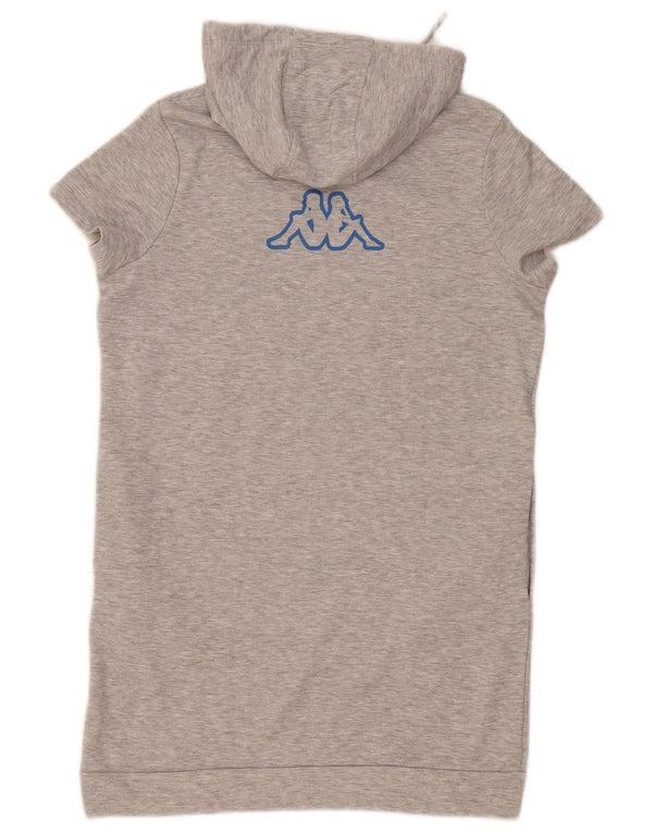 Abito con cappuccio grafico a maniche corte da donna Kappa UK 14 Cotone grigio medio