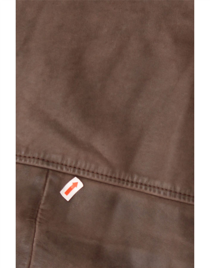 Giacca in pelle da uomo VINTAGE UK 36 Piccola pelle marrone