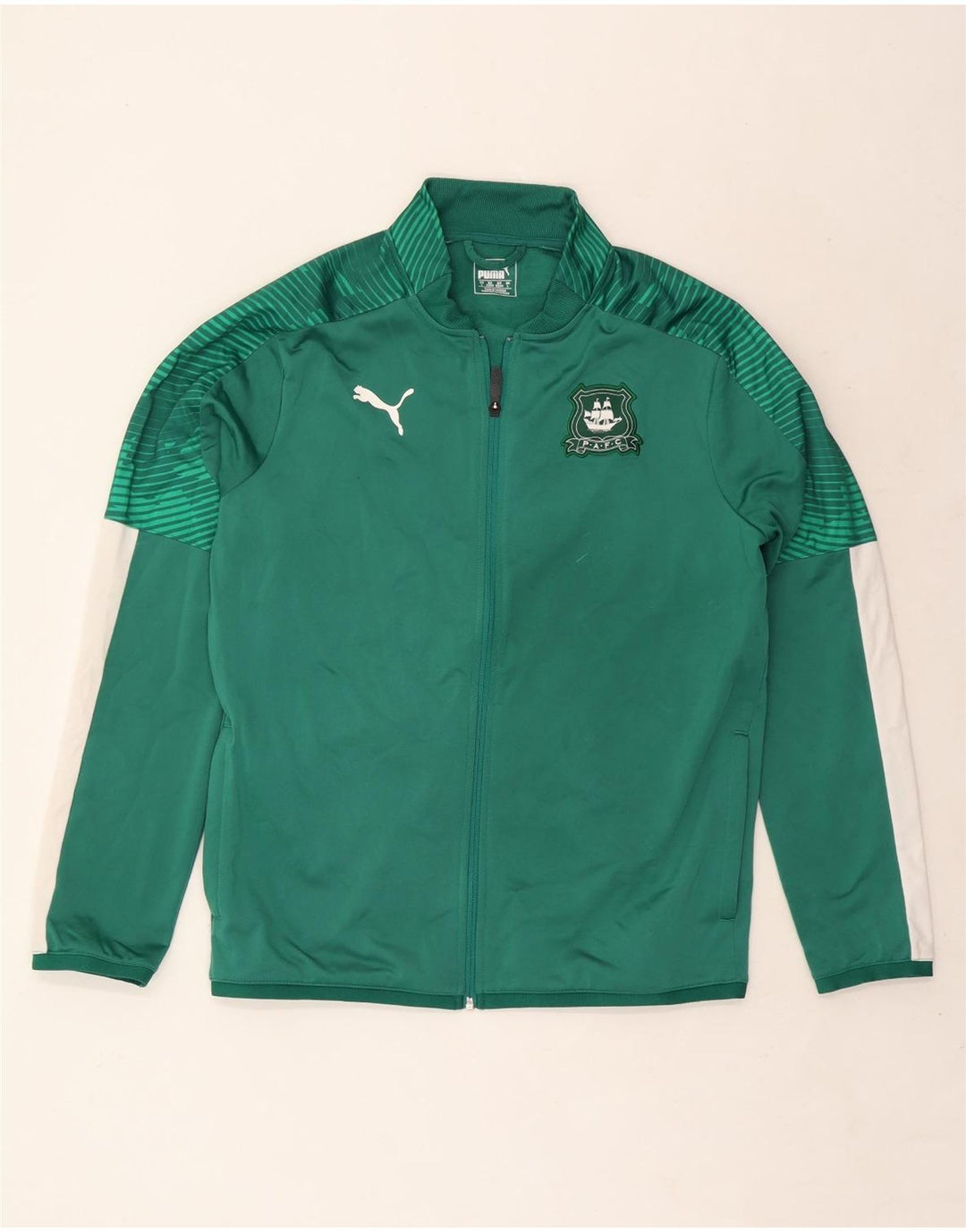 Giacca da tuta da uomo Puma Large in poliestere color block verde