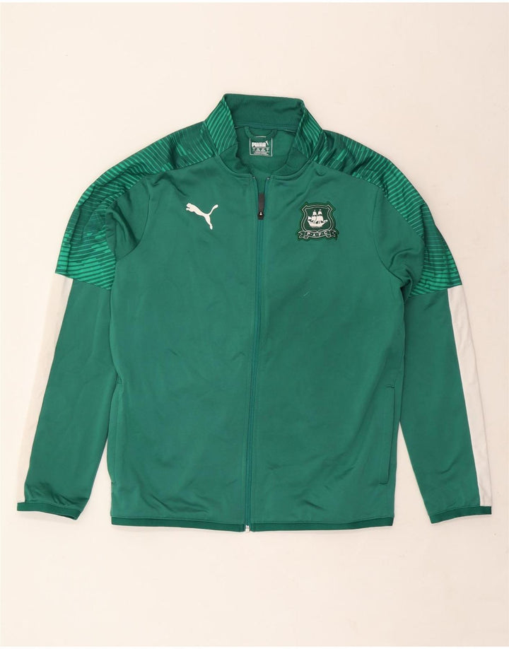 Giacca da tuta da uomo Puma Large in poliestere color block verde