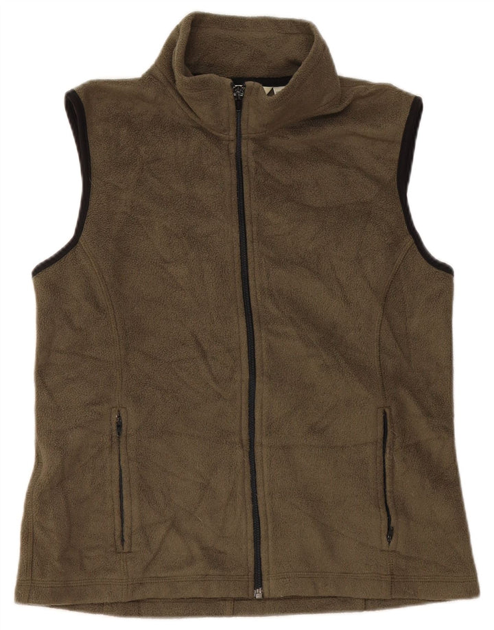 Gilet in pile da donna Eddie Bauer UK 10 piccolo poliestere kaki