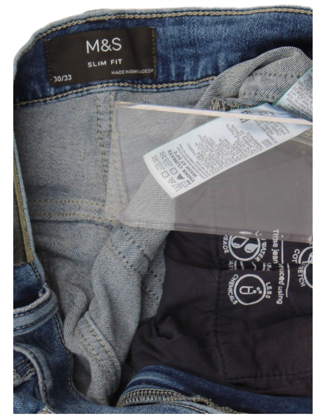 Jeans slim da donna Marks & Spencer W30 L33 cotone blu