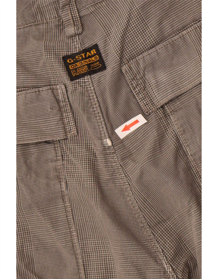 Pantaloncini cargo da uomo G-Star W34 cotone a quadri grigi grandi