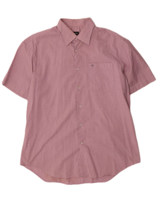 Joop Mens Short Sleeve Shirt Size 17 43 XL Pink Pinstripe Cotton