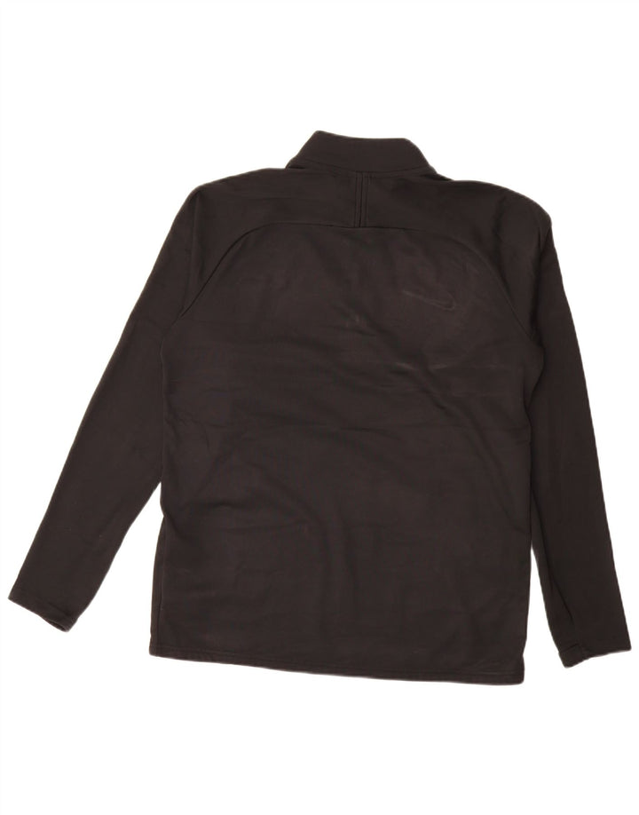 Felpa da uomo Nike Dri Fit con zip e collo, maglione, poliestere nero medio
