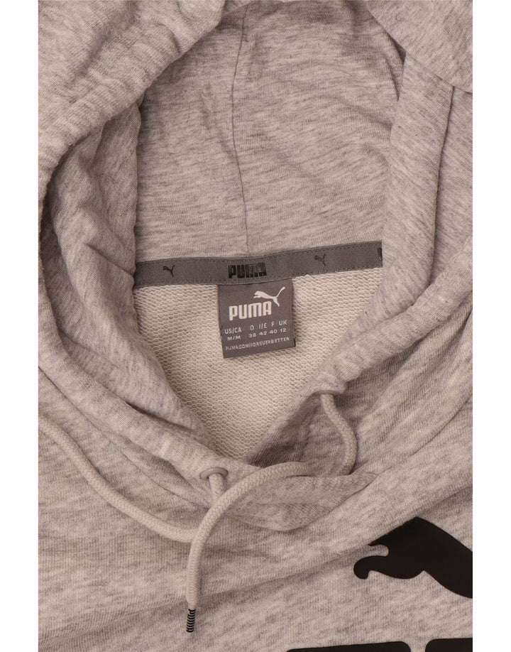 Puma Womens Graphic Hoodie Jumper UK 12 Medium  Grey
