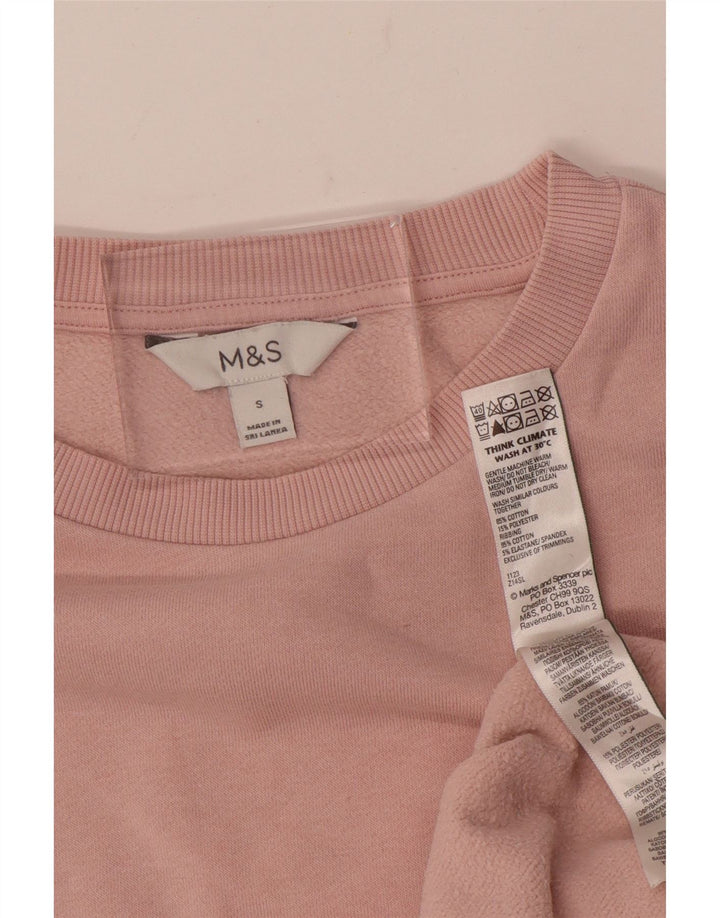 Felpa oversize da donna Marks & Spencer UK 10 piccola in cotone rosa