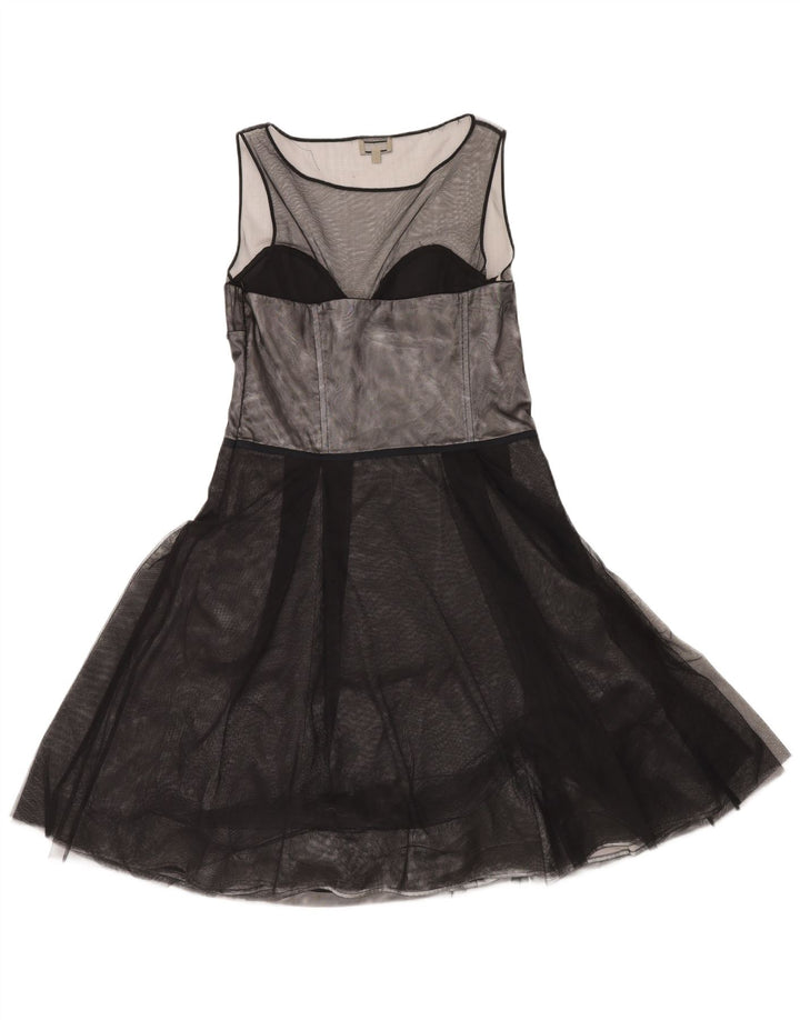 Abito a trapezio senza maniche da donna Karen Millen UK 14 Poliestere nero medio