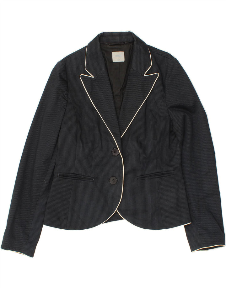 OASIS Womens 2 Button Blazer Jacket UK 16 Large Navy Blue Pinstripe Vintage Oasis and Second-Hand Oasis from Messina Hembry 