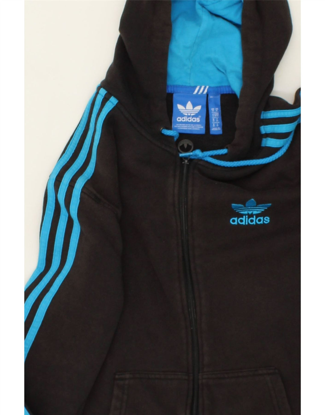 Maglione con cappuccio e zip da uomo ADIDAS in cotone nero medio