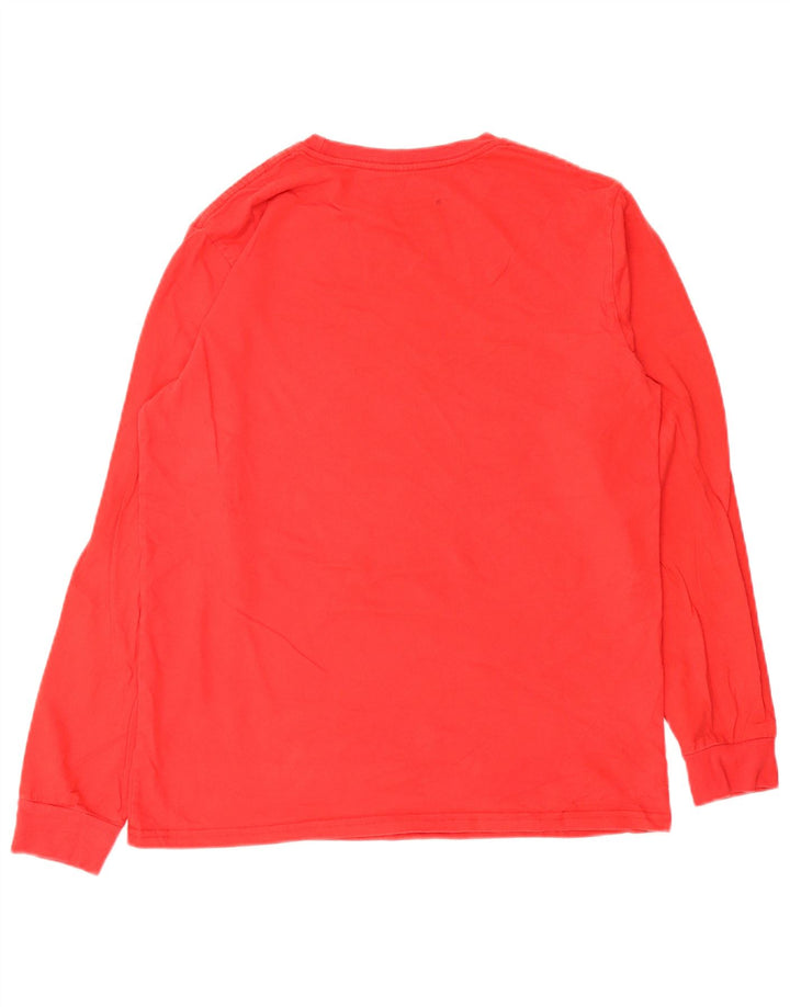 T-shirt grafica da uomo Volcom a maniche lunghe grande in cotone rosso