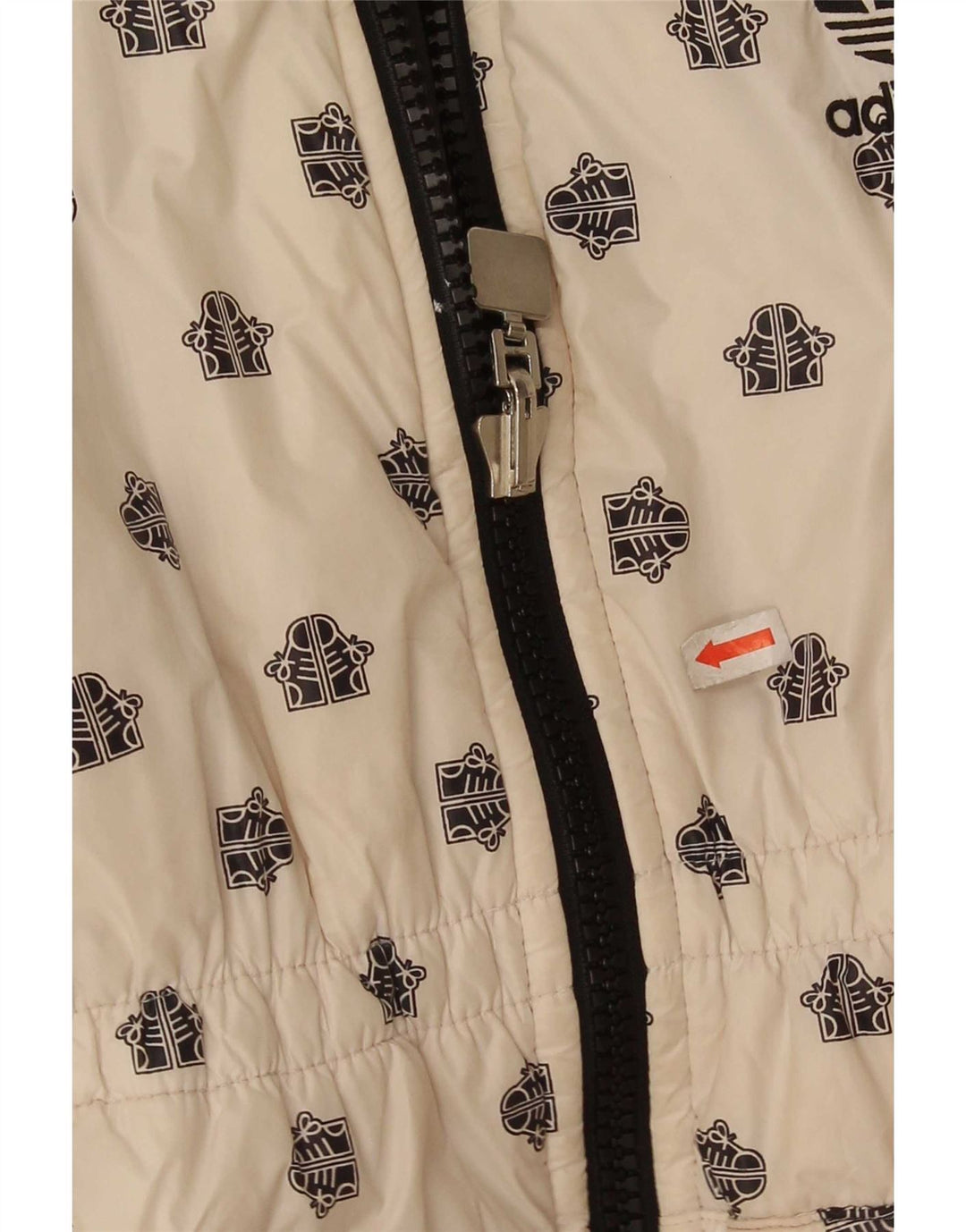 Giacca imbottita grafica reversibile Adidas per ragazze 14-15 anni in nylon bianco