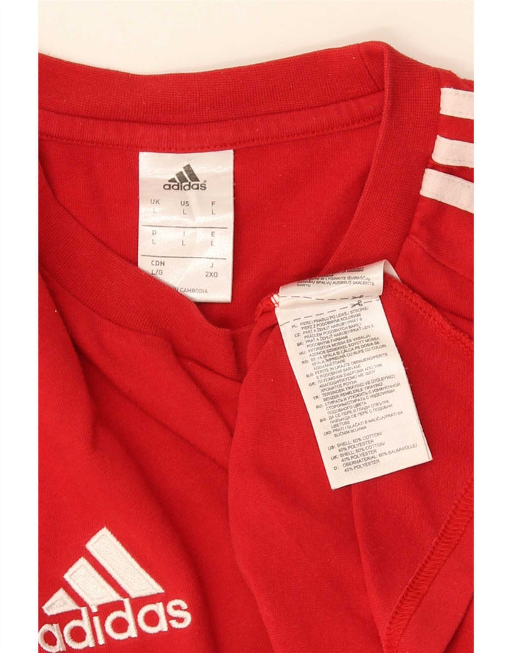 T-shirt da uomo Adidas Top Large rossa in cotone color block