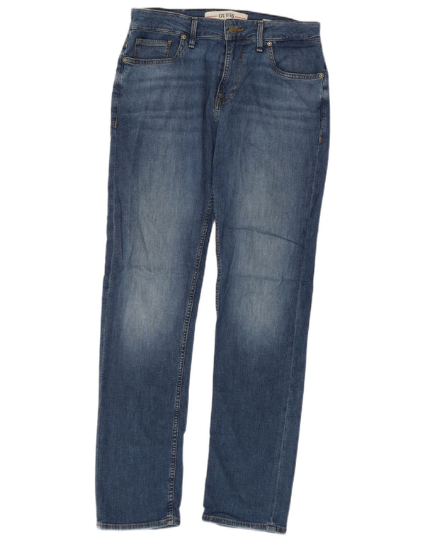 Jeans dritti da donna GUESS W30 L31 cotone blu