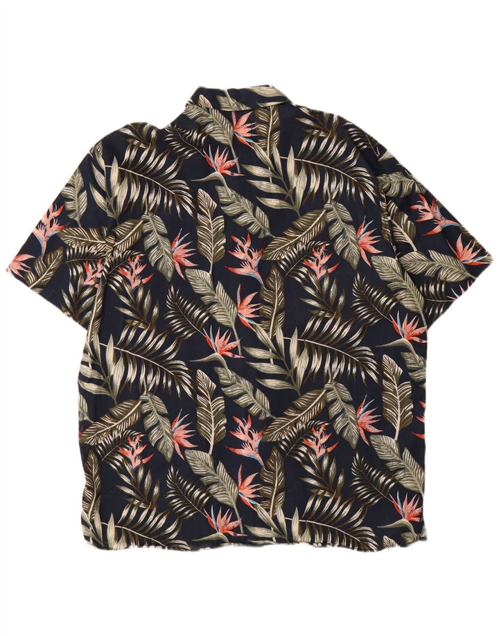 Camicia a maniche corte da uomo Jack & Jones grande floreale blu navy