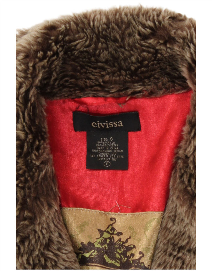 Giacca da donna in pelliccia sintetica Eivissa UK 10 piccola in acrilico kaki