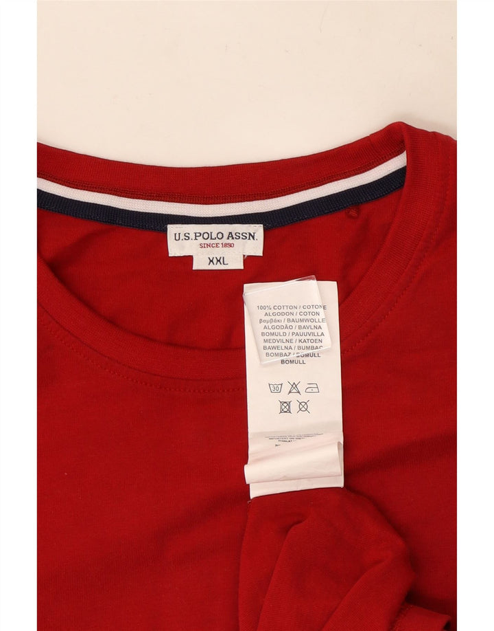 Polo Assn. Maglia da uomo a maniche lunghe 2XL in cotone rosso