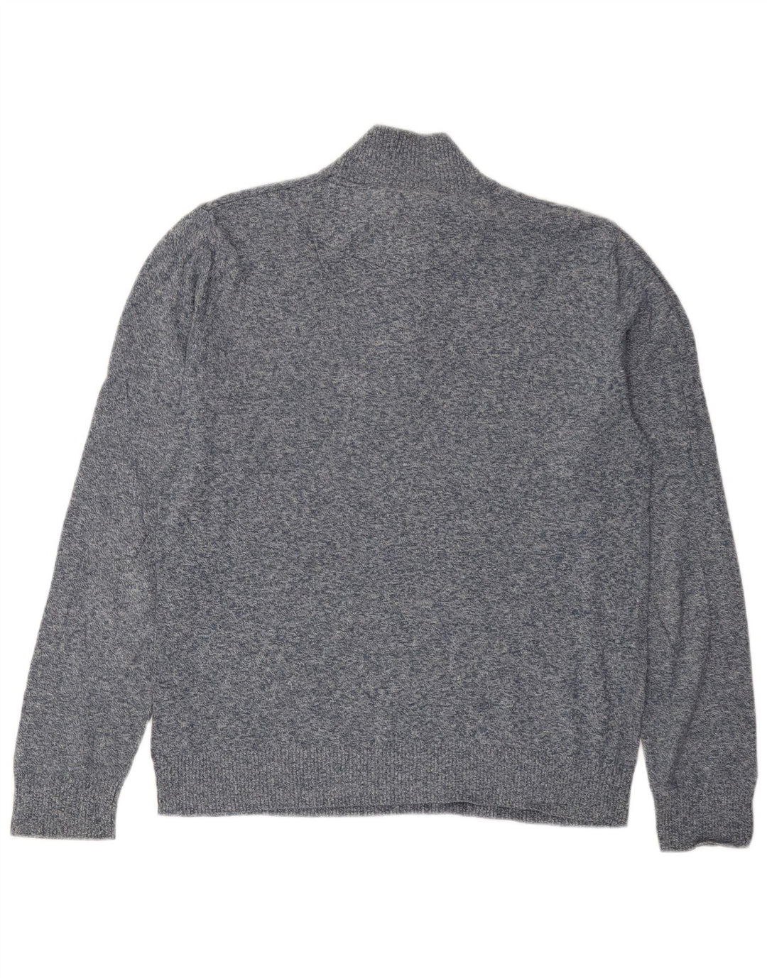Maglione da uomo con collo con zip Fat Face Classico in cotone screziato blu medio