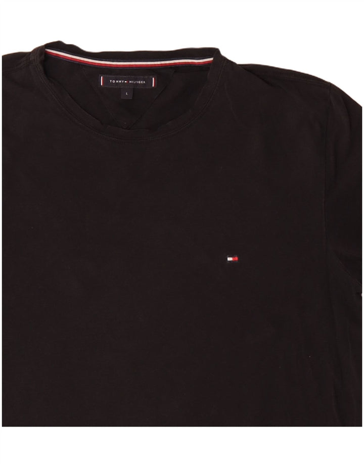 T-shirt da uomo Tommy Hilfiger Top grande in cotone nero