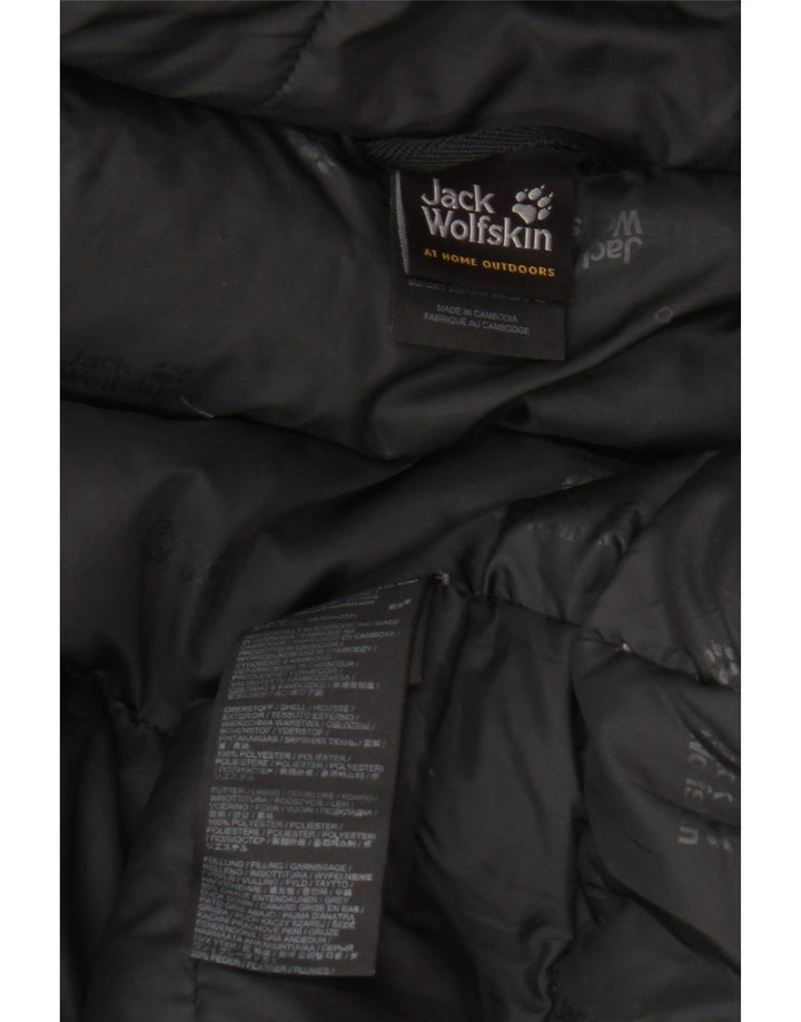 Giacca imbottita con cappuccio da donna Jack Wolfskin UK 12 Medium Black Colourblock