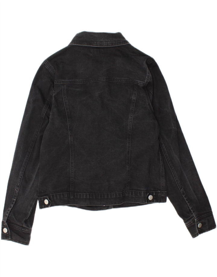 Giacca di jeans corta da donna Warehouse UK 12 cotone nero medio