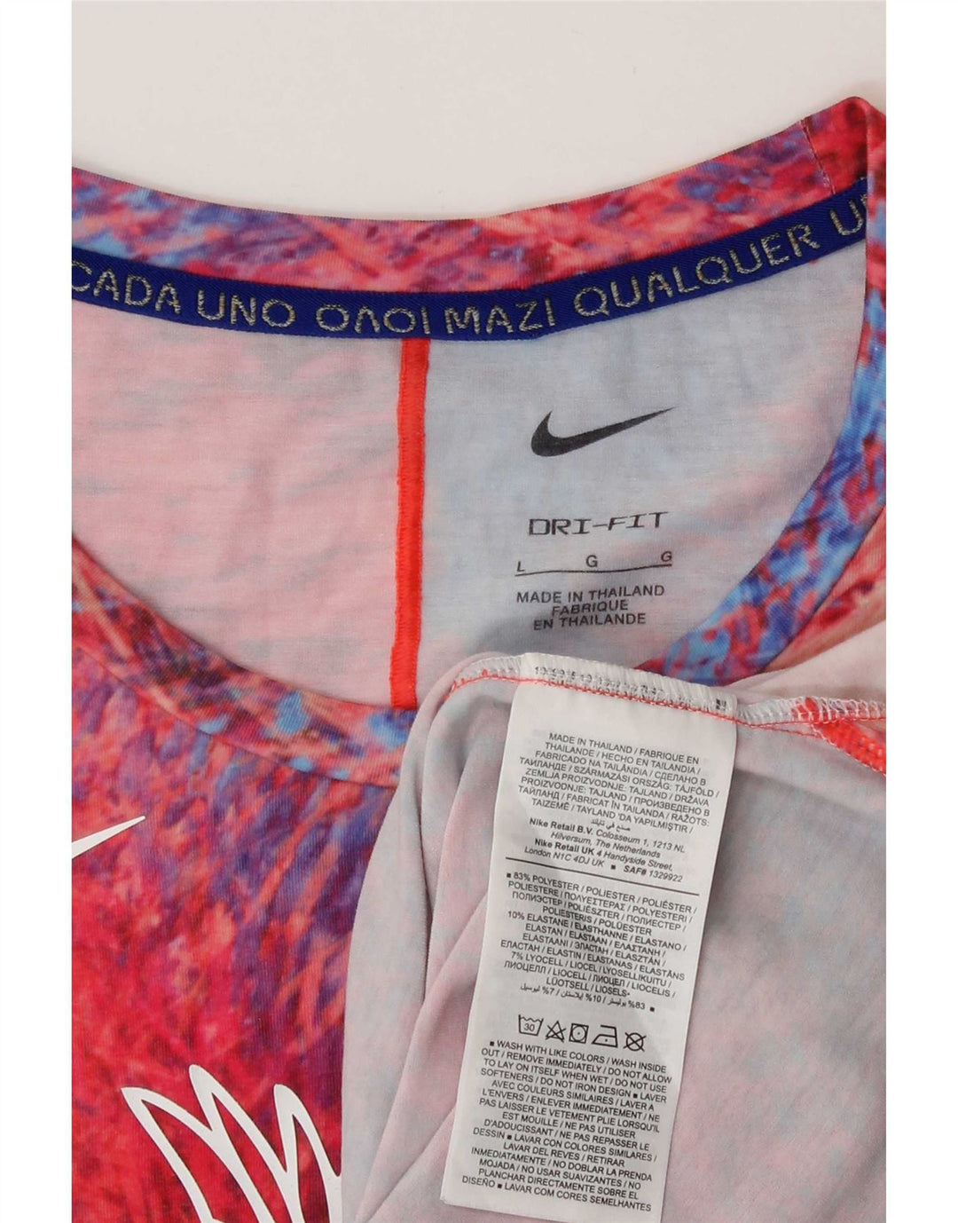 Canotta grafica Nike Dri Fit da donna UK 16 grande multicolore Tie Dye
