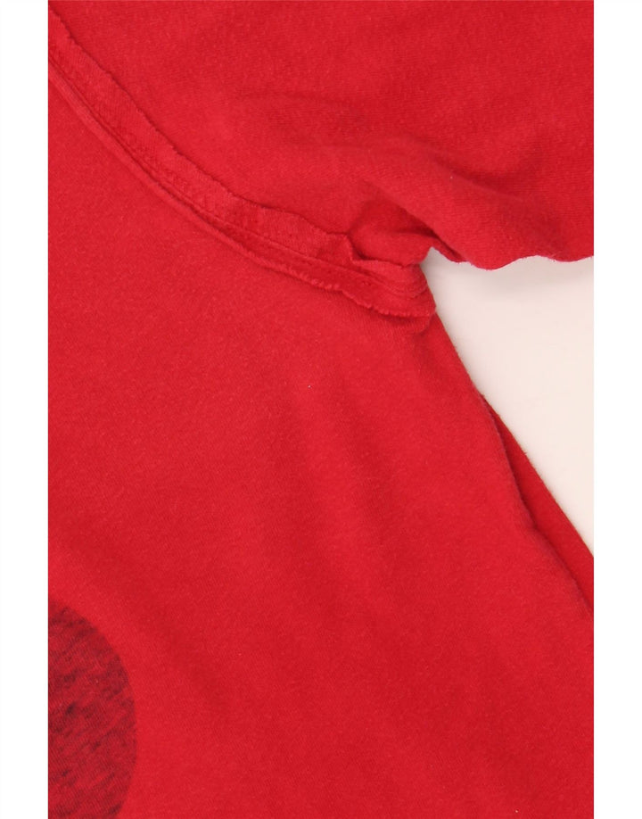 LEVI'S Top grafico da donna a maniche lunghe UK 18 XL Rosso cotone