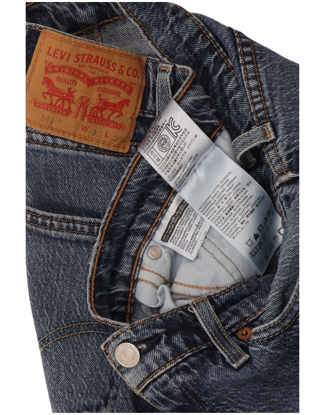 Jeans Levi's Uomo 511 Slim W30 L27 Cotone Blu