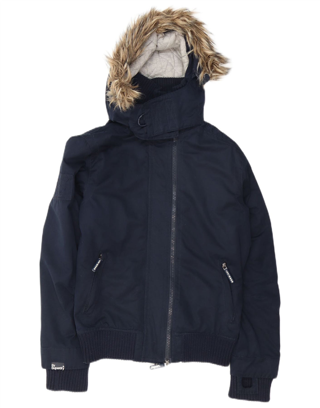 Giubbotto bomber con cappuccio da uomo The Windbomber Superdry UK 38 medio blu navy