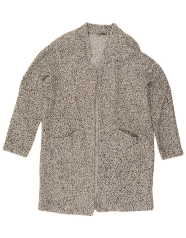 Maglione cardigan lungo oversize da donna Zara UK 10 piccolo grigio screziato