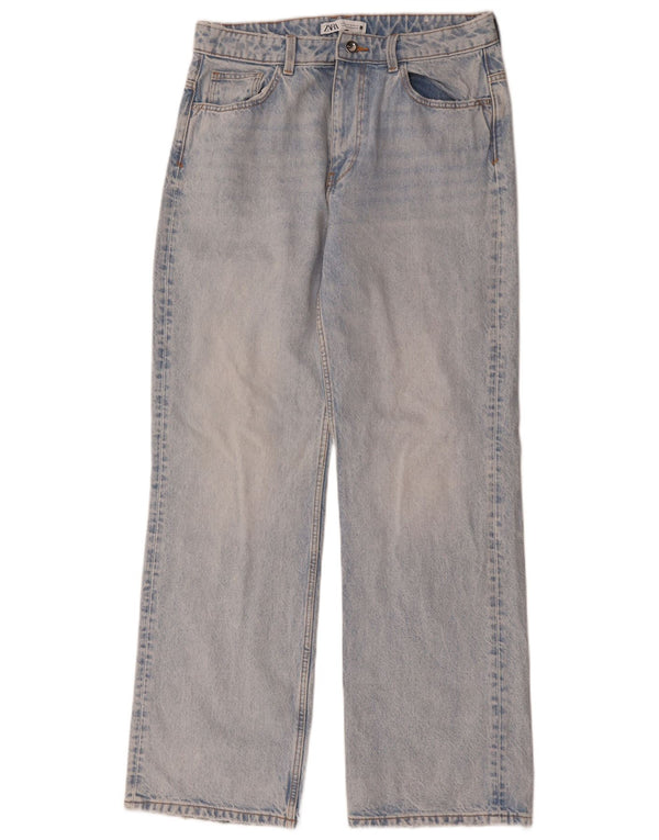 Jeans Zara da donna a gamba larga a vita alta EU 42 Large W32 L32 cotone blu