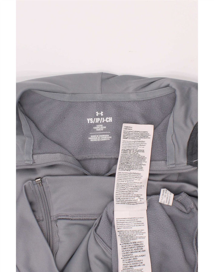 Maglione con cappuccio e zip per ragazzi Under Armour 7-8 anni piccolo poliestere grigio
