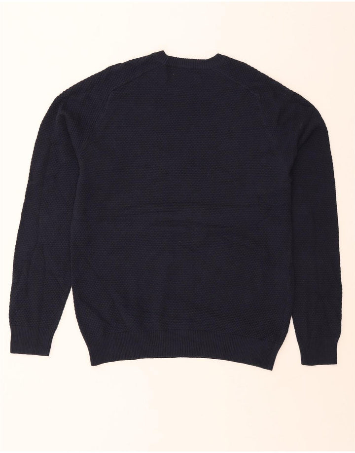 PENGUIN Mens Crew Neck Jumper Sweater Large Navy Blue Cotton Vintage Penguin and Second-Hand Penguin from Messina Hembry 