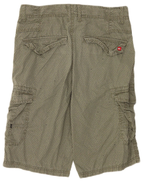 Pantaloncini cargo Quiksilver da ragazzo 13-14 anni W28 cotone geometrico kaki