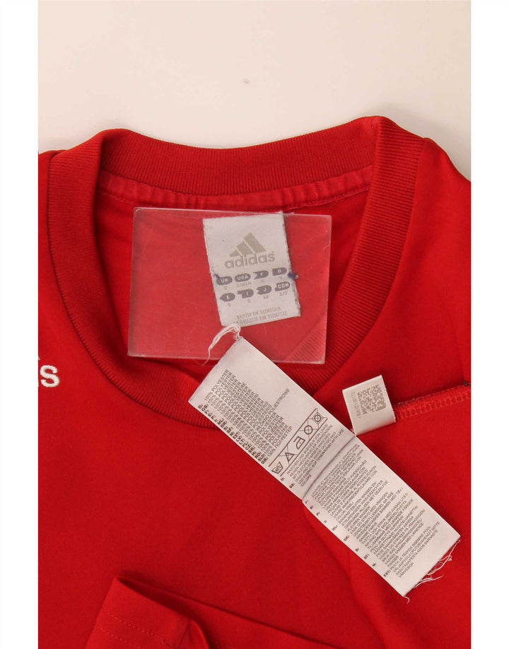 T-shirt Adidas Climalite da uomo piccola in poliestere rosso