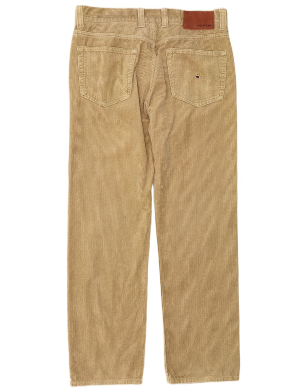 Pantaloni dritti in velluto a coste da uomo Tommy Hilfiger W34 L32 in cotone beige