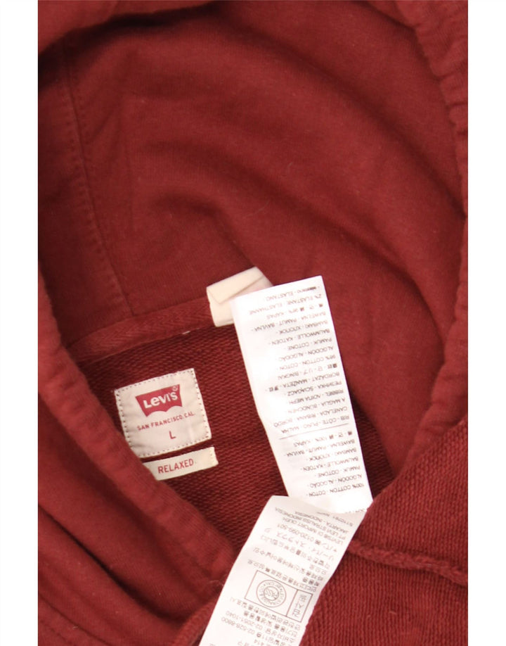 Levi's Uomo Felpa con cappuccio grafica Maglione grande in cotone marrone