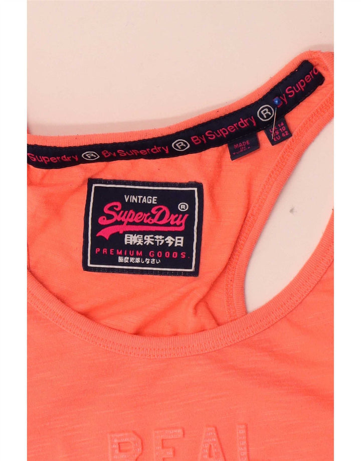 Canottiera grafica da donna Superdry UK 14 Large Arancione Poliestere