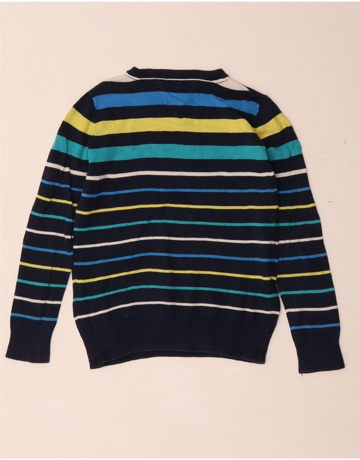 TOMMY HILFIGER Maglione maglione con scollo a V per ragazzi 6-7 anni a righe multicolori