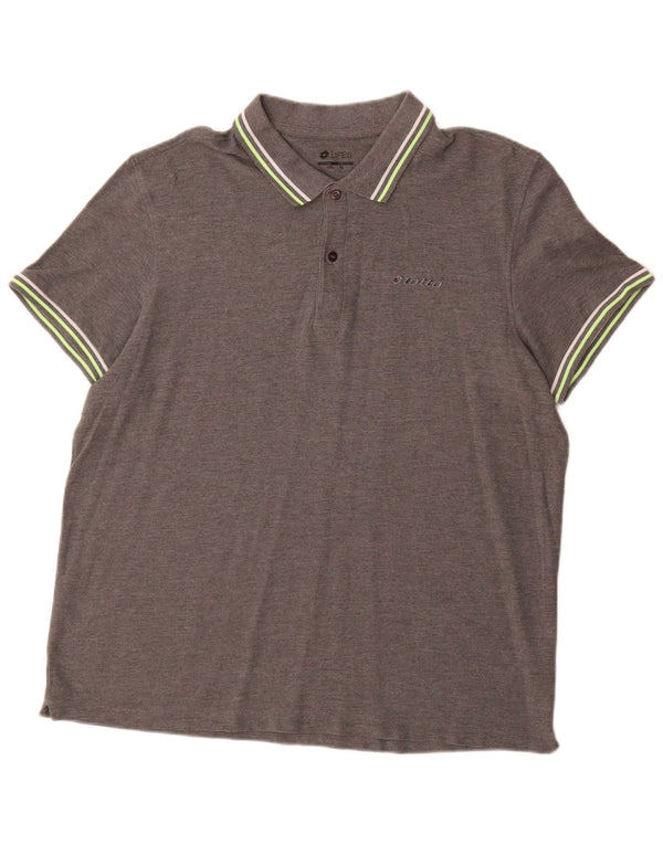 Polo da uomo LOTTO 2XL in cotone grigio