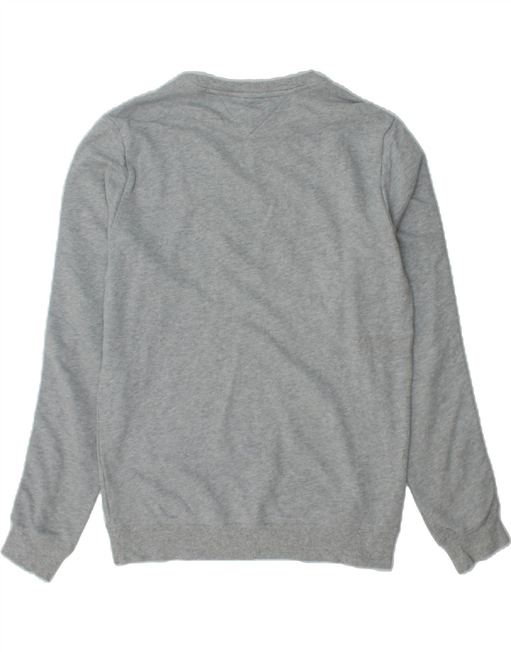 TOMMY HILFIGER Mens Graphic Sweatshirt Jumper Large Grey Cotton Vintage Tommy Hilfiger and Second-Hand Tommy Hilfiger from Messina Hembry 