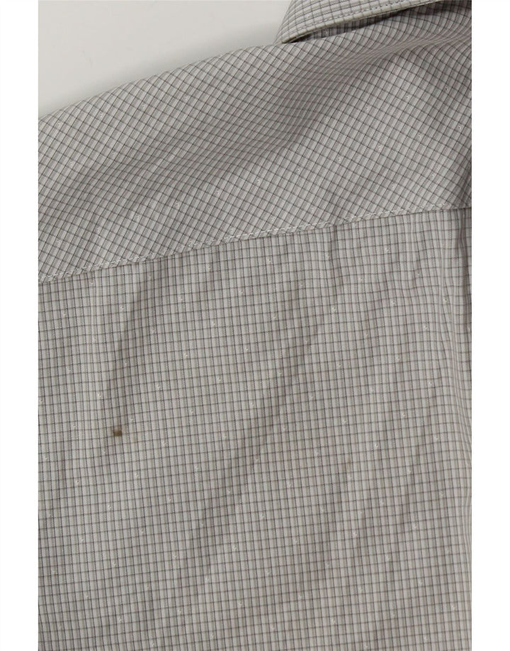 Camicia slim fit da uomo Calvin Klein taglia 39 15 1/2 cotone a quadretti grigio medio
