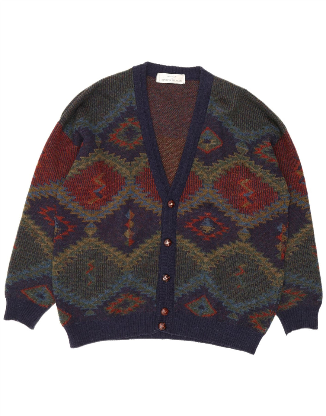 Marks & Spencer Maglione cardigan St. Michael da uomo XL Blu navy retrò