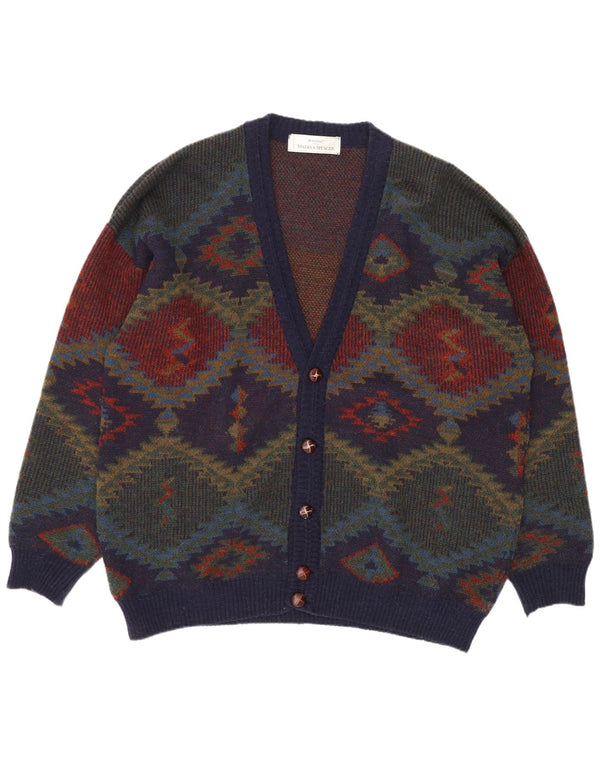 Marks & Spencer Maglione cardigan St. Michael da uomo XL Blu navy retrò