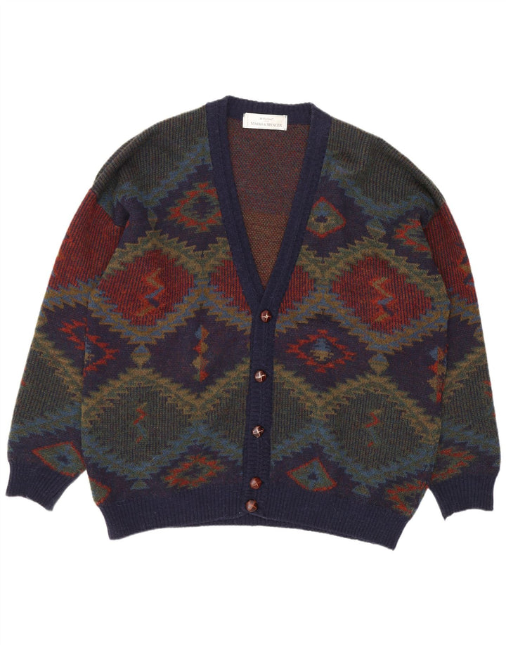 Marks & Spencer Maglione cardigan St. Michael da uomo XL Blu navy retrò