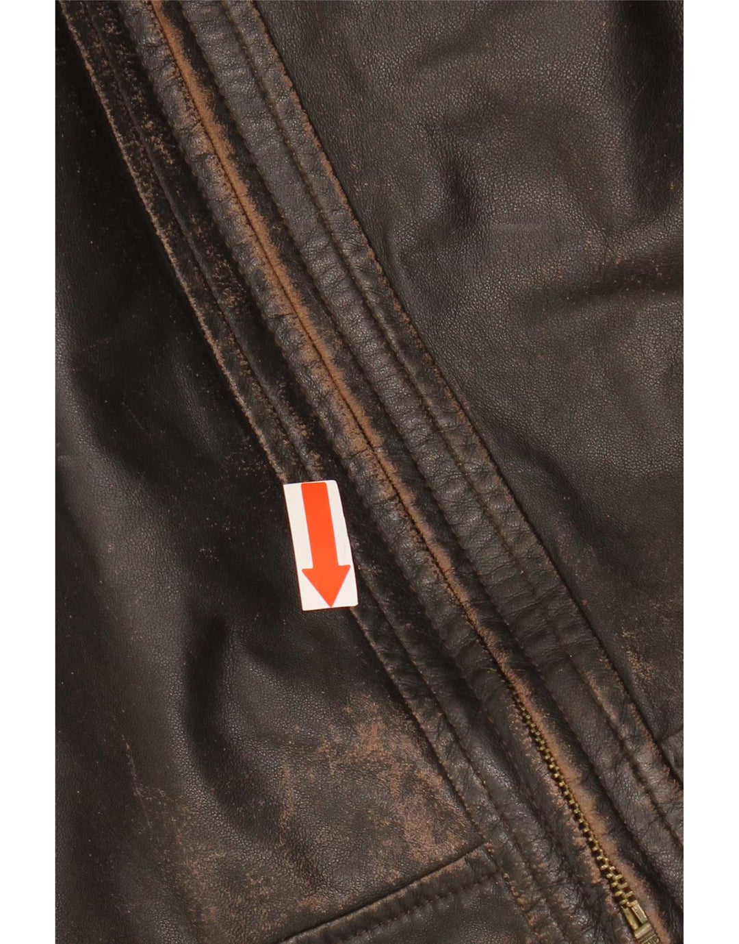 Giacca in pelle da uomo vintage UK 36 Small Marrone