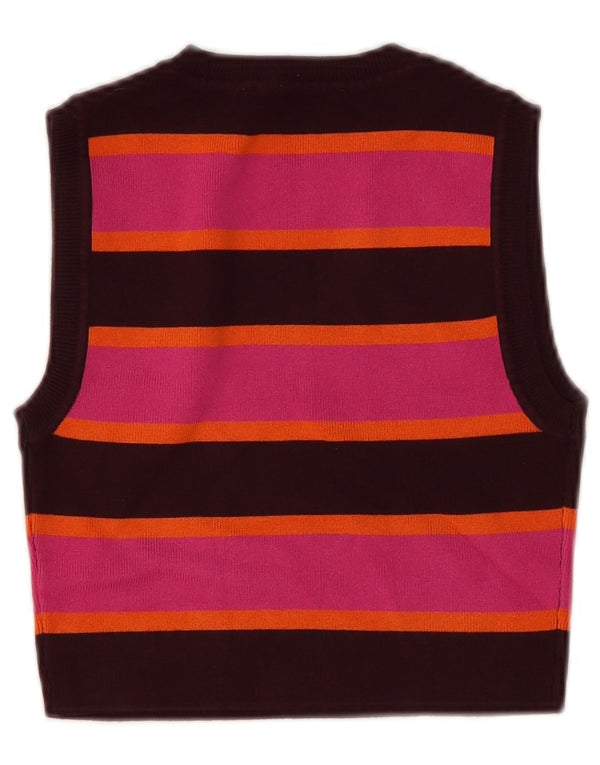Canotta corta da donna Zara UK 12 a righe rosa medio