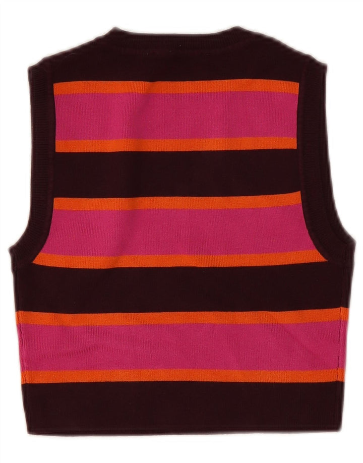 Canotta corta da donna Zara UK 12 a righe rosa medio