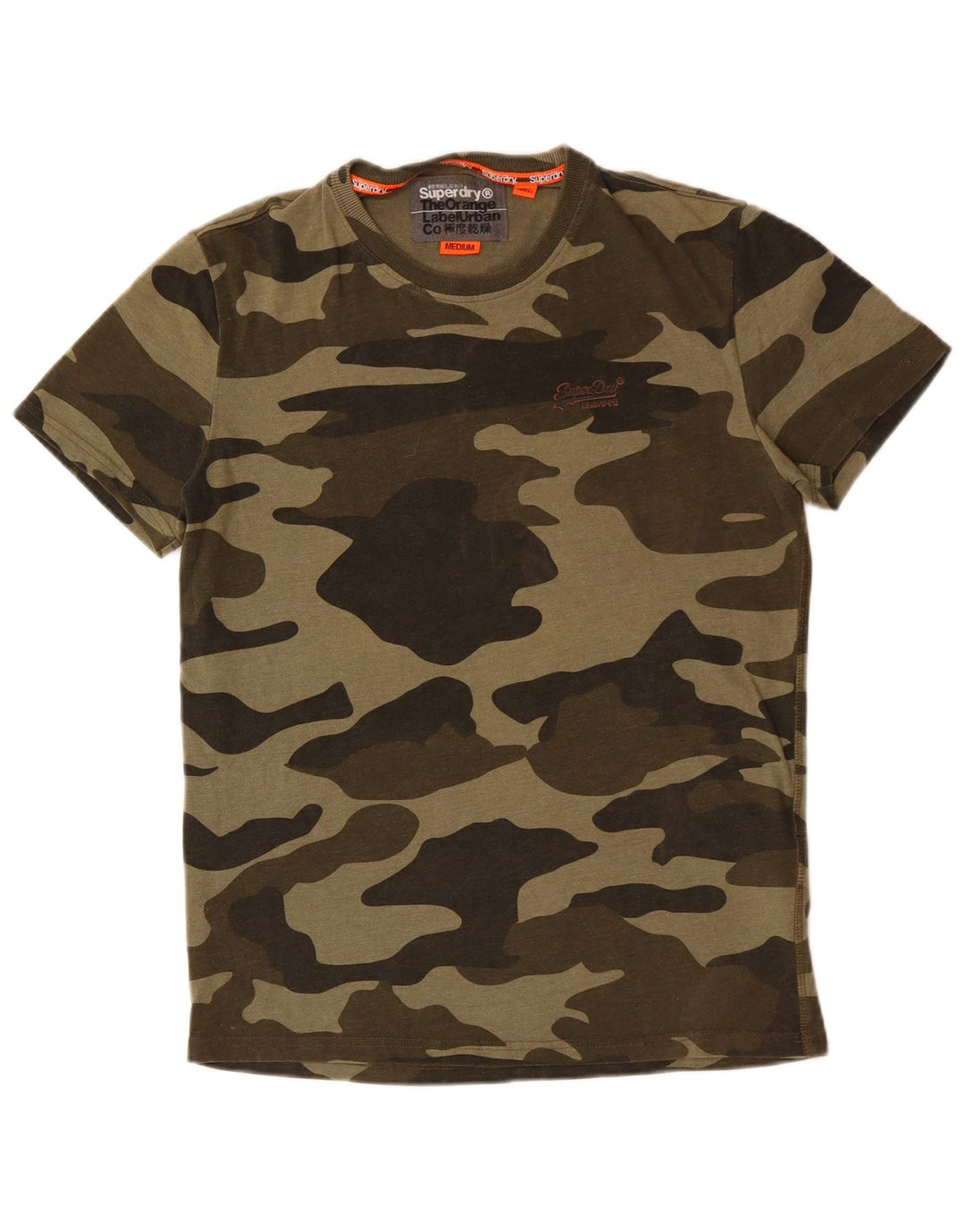 T-shirt da uomo Superdry Top in cotone mimetico kaki medio