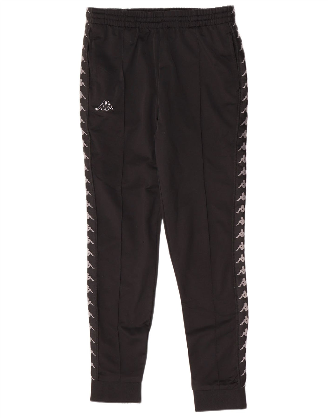 Pantaloni da tuta con grafica Kappa da uomo Joggers medio poliestere nero
